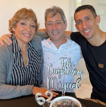 Diana Hernandez with her husband Miguel Di Maria and son Angel Di Maria